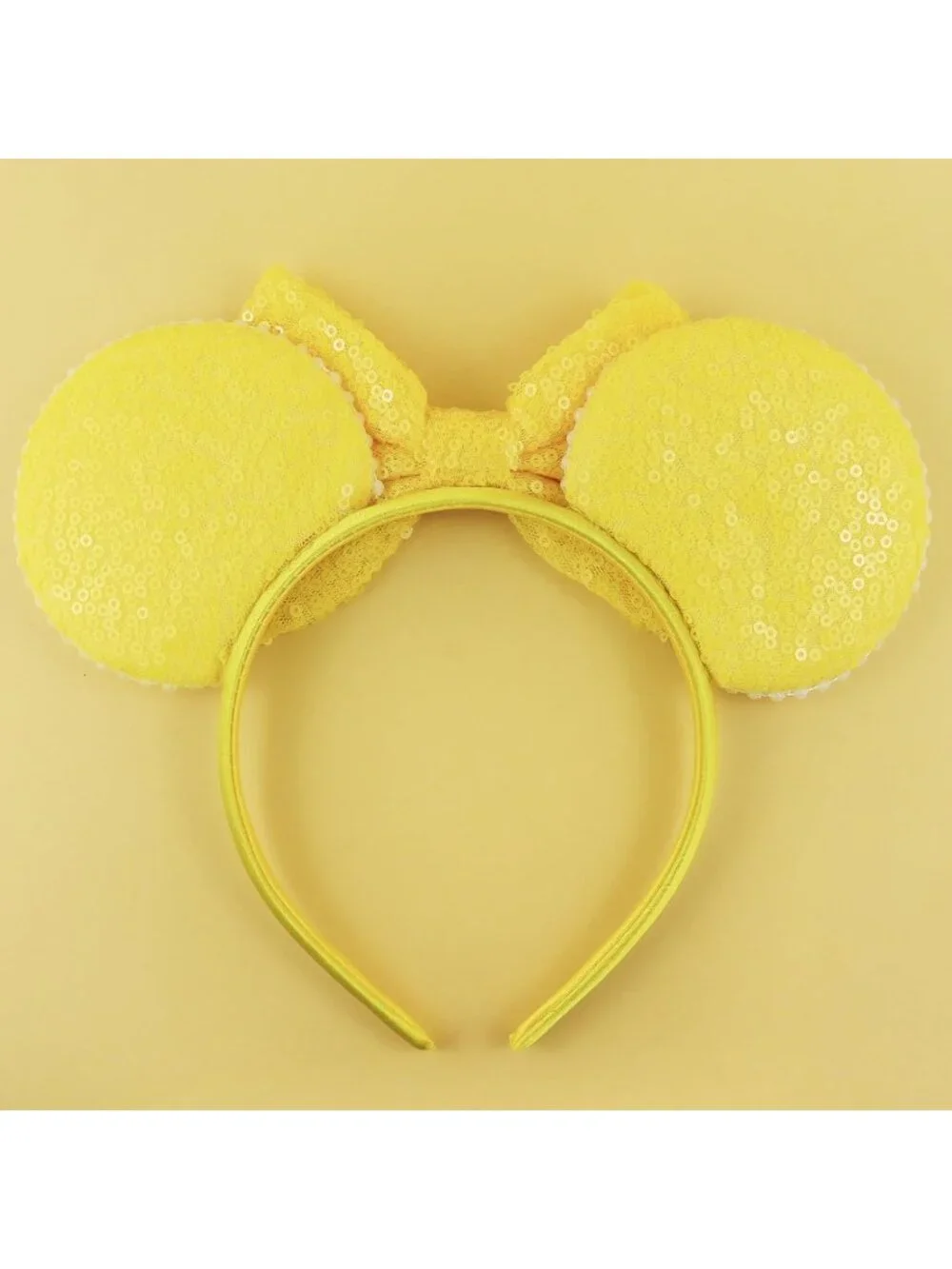 Women Yellow Polyester Velvet Mickey Mouse Halloween Costume Headband